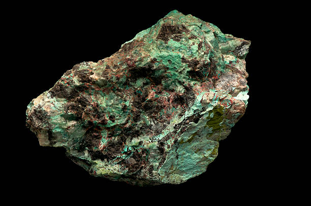 Geology Copper Minning Ore A copper mine ore nugget. calcite stock pictures, royalty-free photos & images