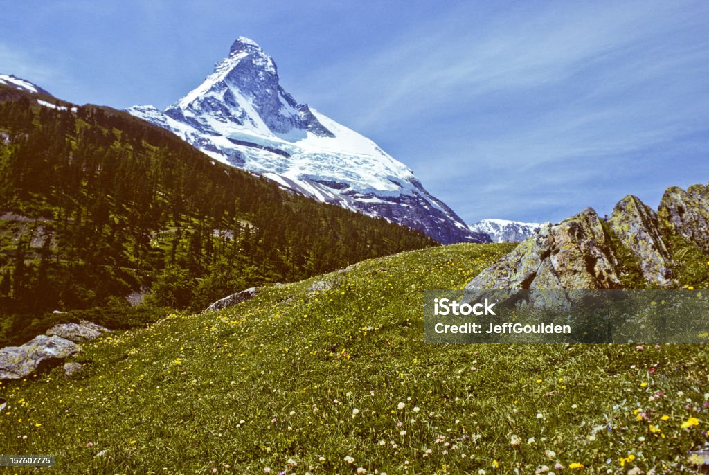 Das Matterhorn und Meadow - Lizenzfrei Alpen Stock-Foto