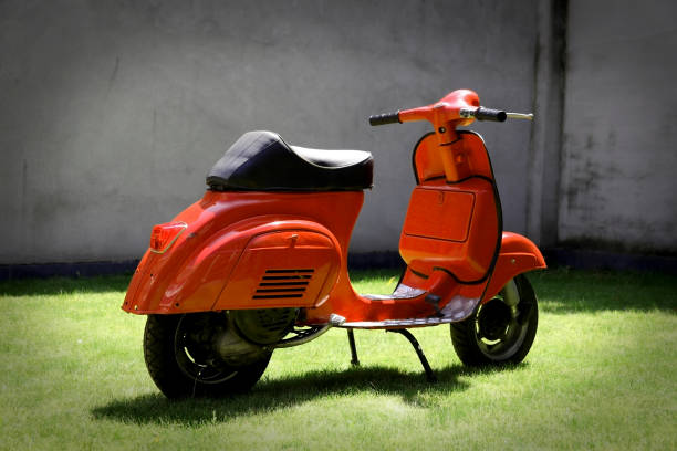 istock Red vintage 1969 R50 vintage scooter 157607786