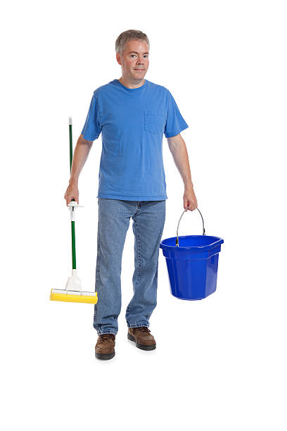 istock Man with Mop and Bucket 157608051