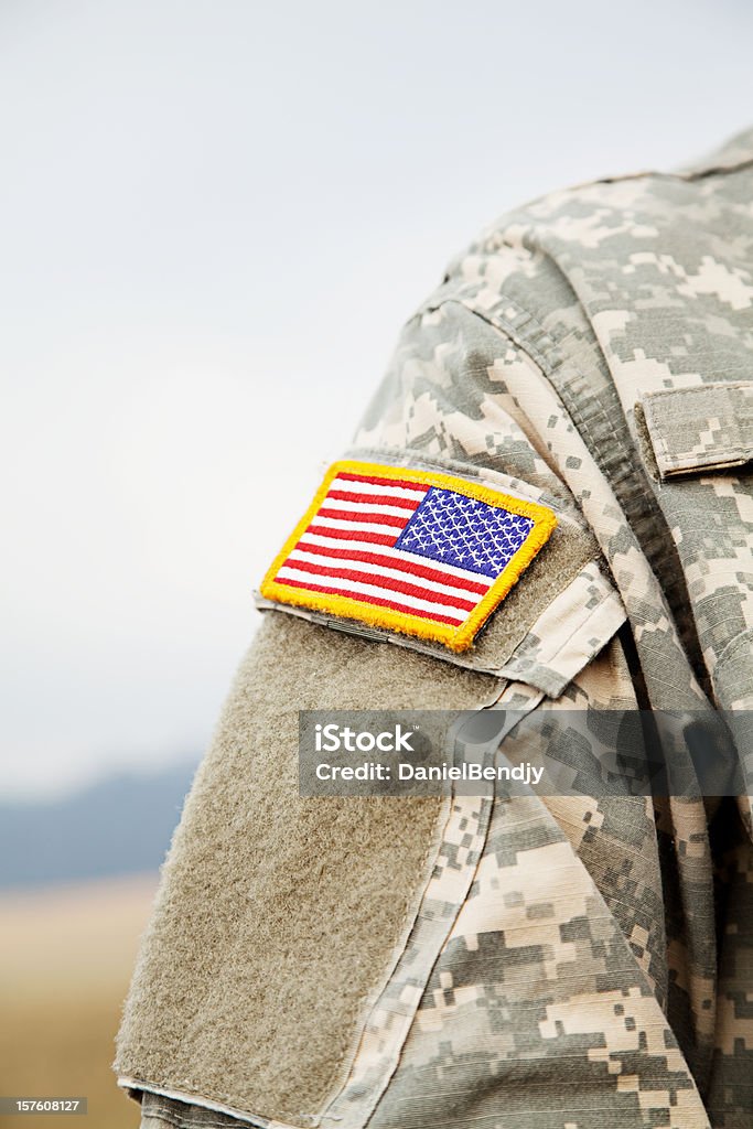 U S Army combater uniforme - Foto de stock de Bandeira Norte-Americana royalty-free