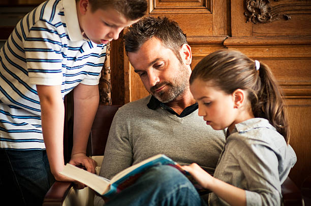 istock Parent reading to the children 157608279