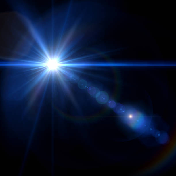 Star With Lens Flare Lighting background. lens flare stock pictures, royalty-free photos & images