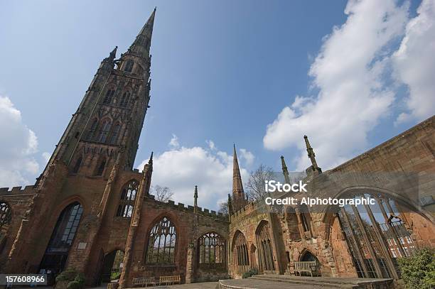 Wide Angle Coventry Cathedral Stock Photo - Download Image Now - Coventry, Cathedral, Back Lit