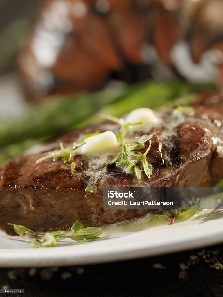 Jugoso bistec y langosta solomillo superior - Foto de stock de Barbacoa - Comida libre de derechos