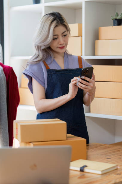 istock Small and medium business freelance worker working at home office. Startup and Online SME business concept 1576099183