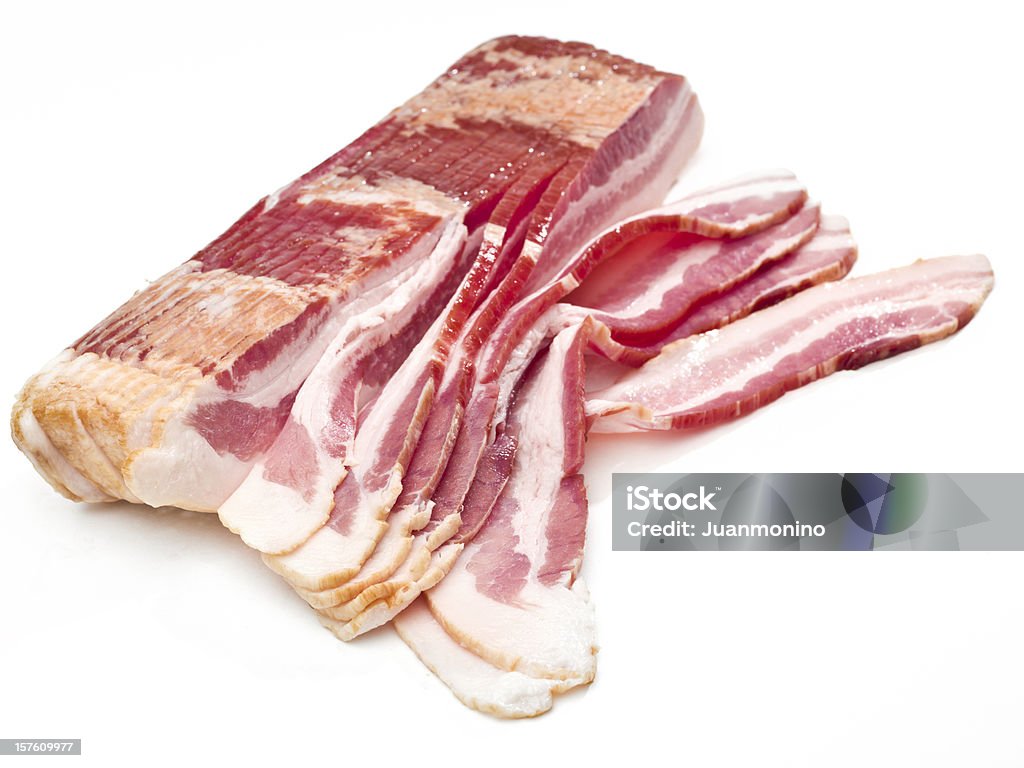 Cru fatias de bacon Fumado - Royalty-free Bacon Foto de stock