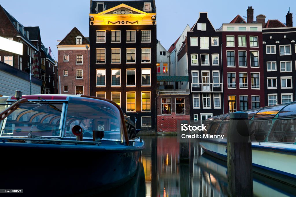 Amsterdam bei Nacht - Lizenzfrei Fähre Stock-Foto