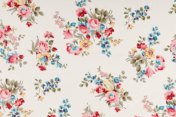 farleigh floral antigo tecido meio - floral pattern retro revival old fashioned flower imagens e fotografias de stock