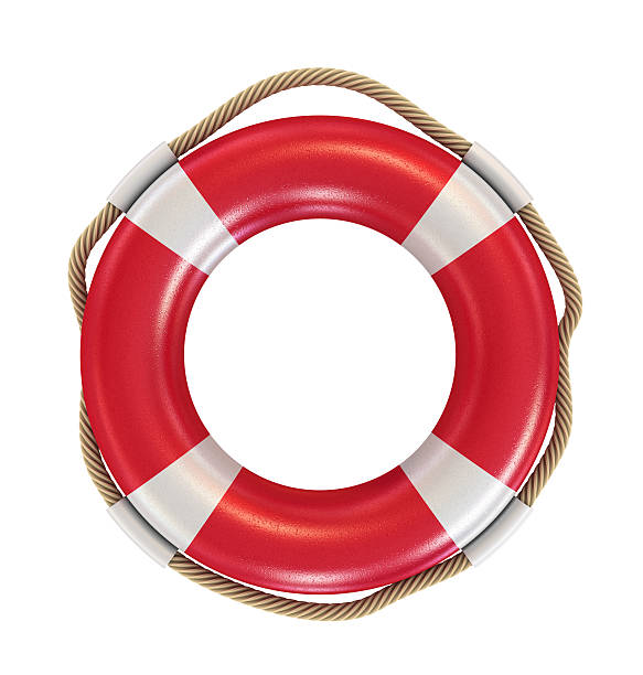 Lifebuoy Red lifebelt with white stripes. buoy stock pictures, royalty-free photos & images