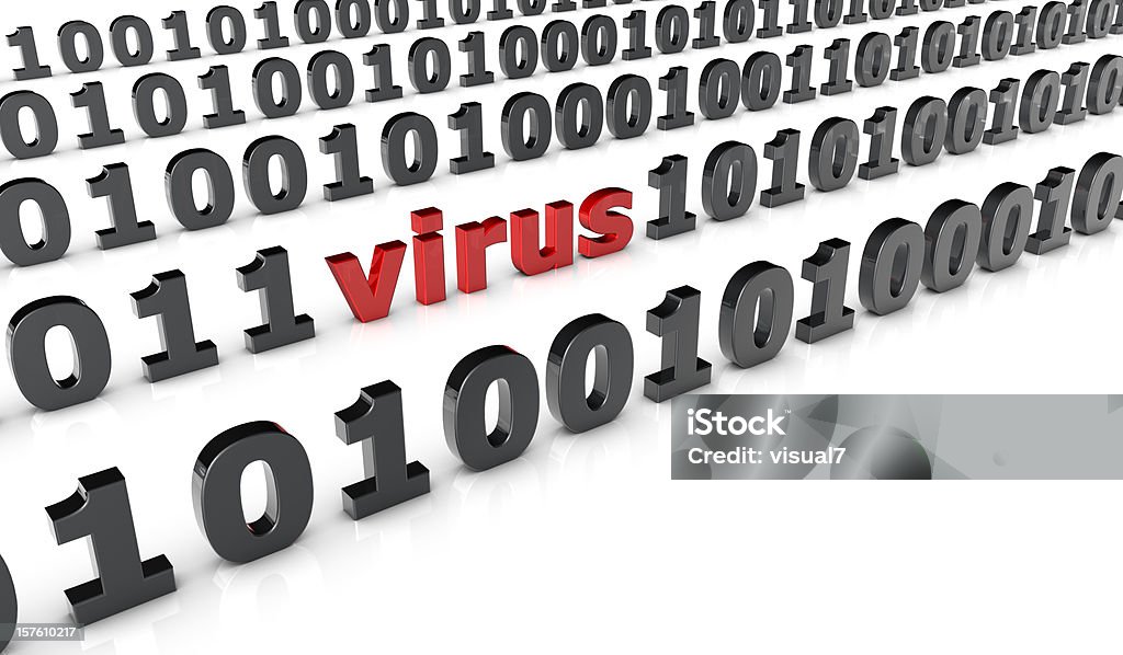 virus in a binary code  Computer Language Stock Photo