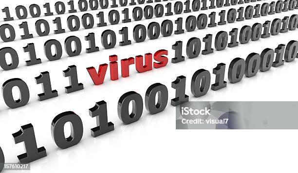 Virus In A Binary Code Stock Photo - Download Image Now - Computer Language, Error Message, Abstract