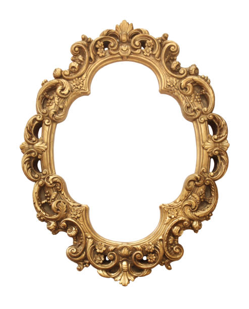 cadre or antique - picture frame frame ellipse photograph photos et images de collection