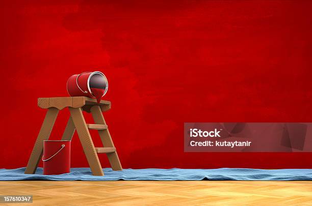 Home Improvement Stock Photo - Download Image Now - Paint Can, Home Interior, Ladder