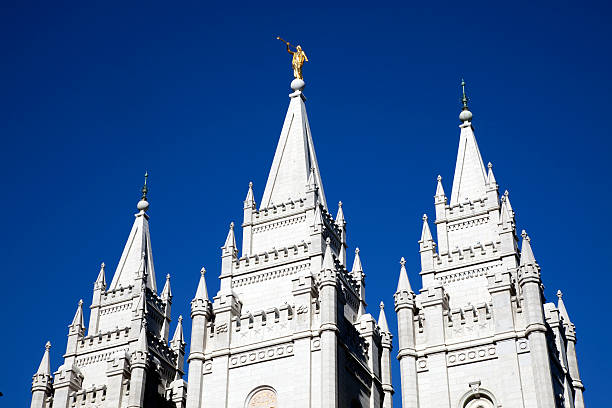 salt lake temple - mormonenkirche stock-fotos und bilder