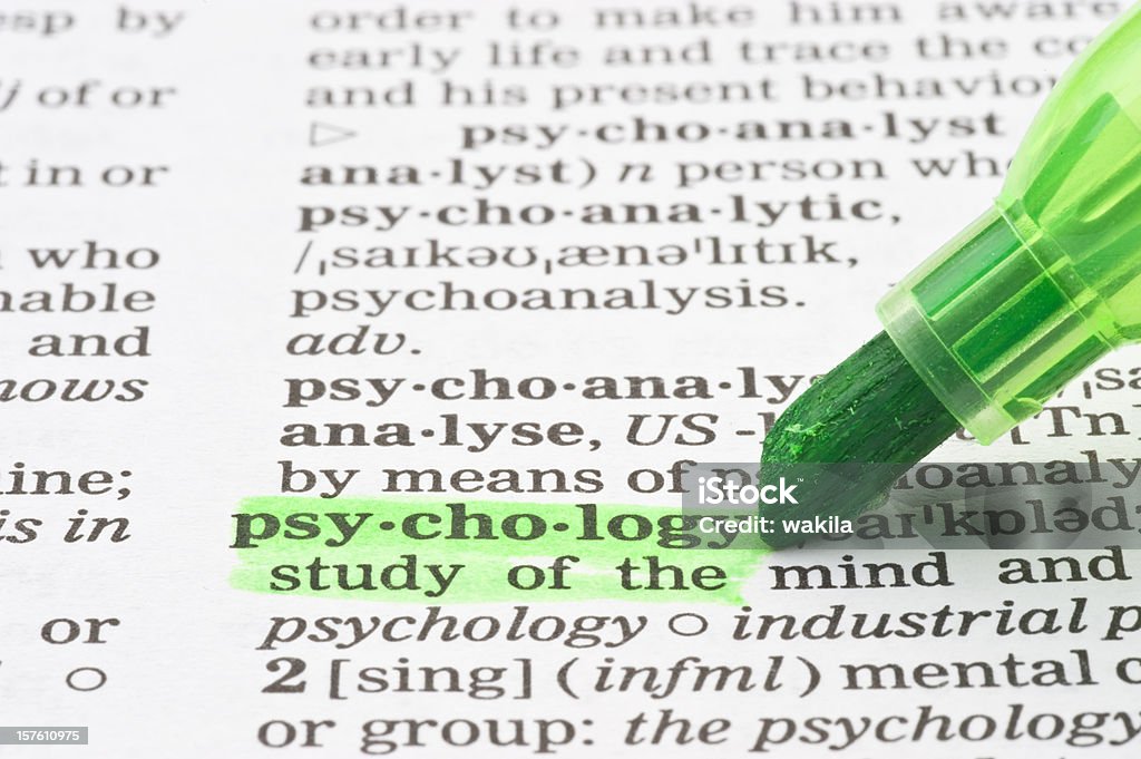 Psicologia definição realçado com Verde marcador - Foto de stock de Sigmund Freud royalty-free