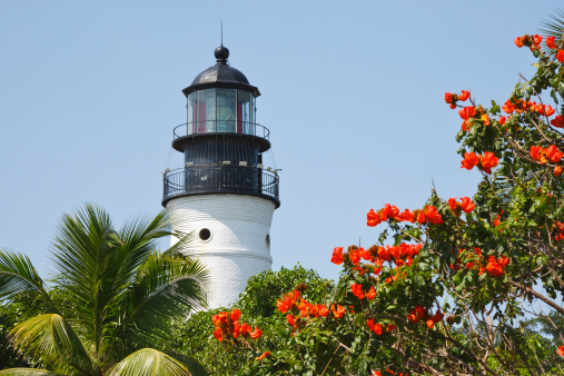 Old stone lighthouse in Sri Lanka . High quality photo