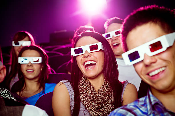 istock Young people in 3D move theater 157610996