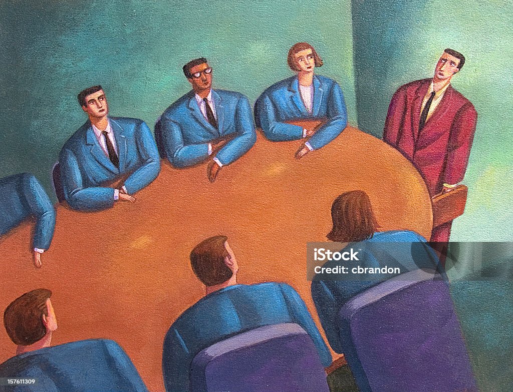 Estranho homem fora na Mesa de Reunião - Royalty-free Adulto Foto de stock