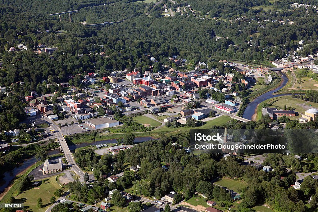 Small Town USA Aerial II  Rural Scene Stock Photo