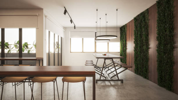 istock Interior design. Computer Generated Image Of Office. Lounge, Kitchen and Dining Room. Architectural Visualization. 3D Render.  Stock Photo 1576118171