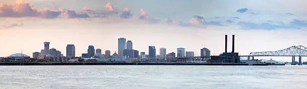 Photo of New Orleans Cityscape Beyond the Mississippi River Before Sunset