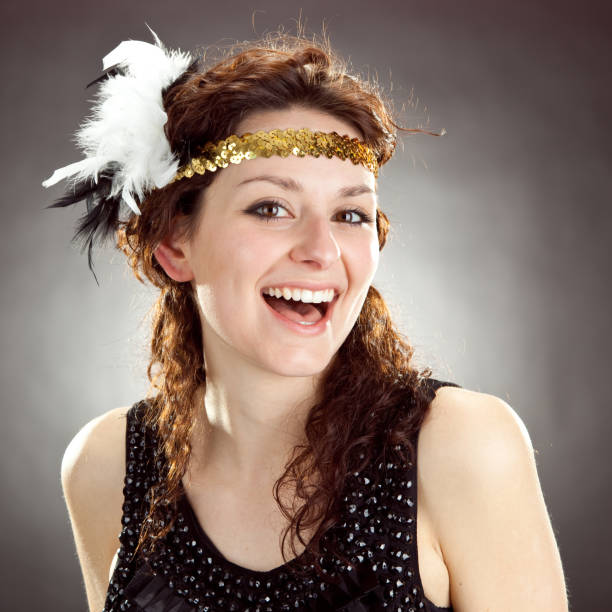 istock happy beautiful  20th century dancer or singer girl 157612117