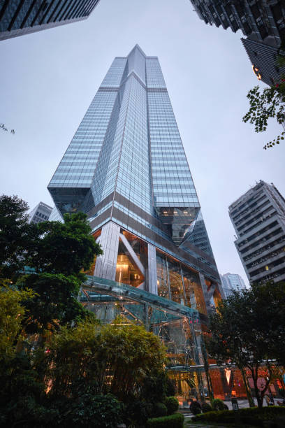 The Center Plaza which is entirely steel-structured skyscrapper 346 m height in Hong Kong Hong Kong, China - April 24 th 2023: The Center Plaza which is entirely steel-structured skyscrapper 346 m height central plaza hong kong stock pictures, royalty-free photos & images