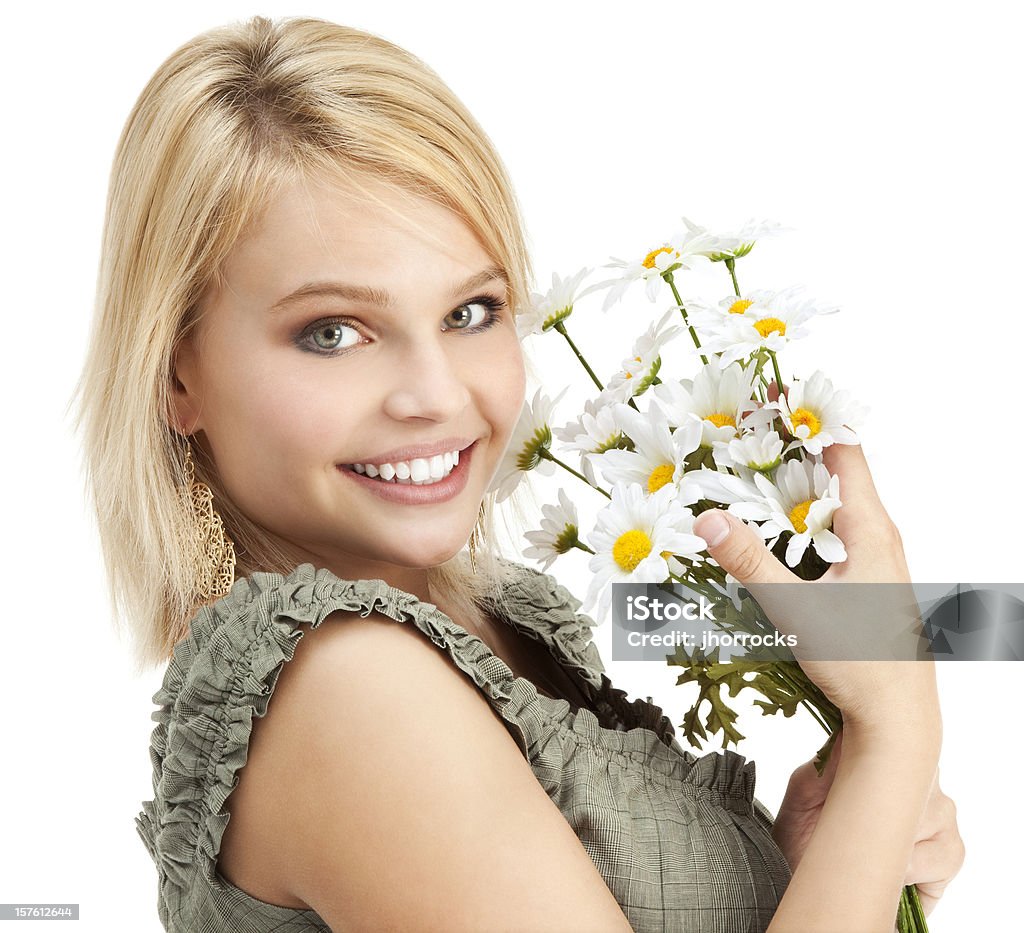 Attraktive junge Frau mit Gänseblümchen - Lizenzfrei 18-19 Jahre Stock-Foto