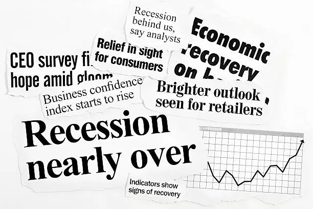 Photo of Hopeful headlines concerning business confidence on white background