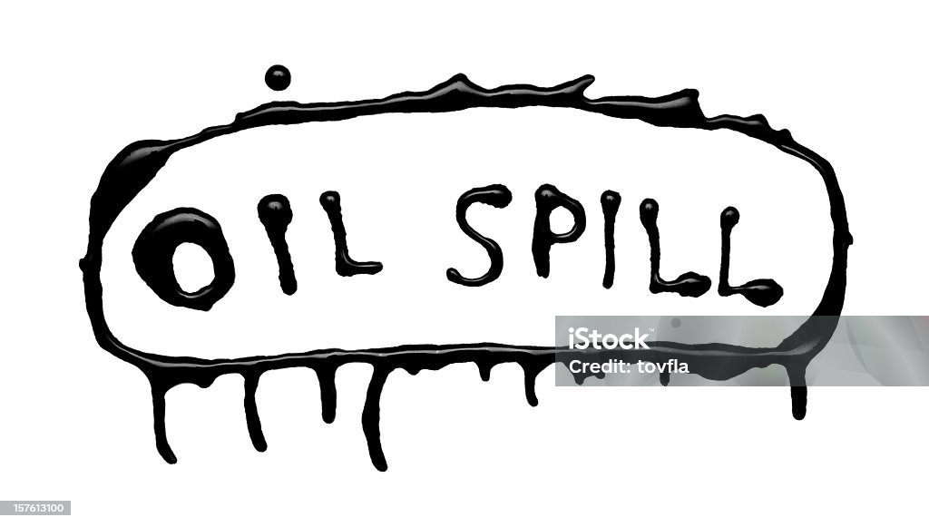 Derrame de petróleo - Foto de stock de Blanco y negro libre de derechos