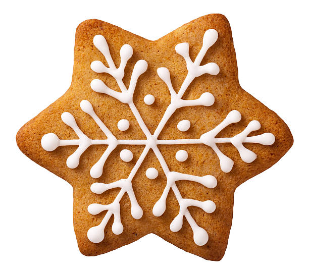 Christmas Gingerbread Star shape christmas gingerbread isolated on white background cookie stock pictures, royalty-free photos & images