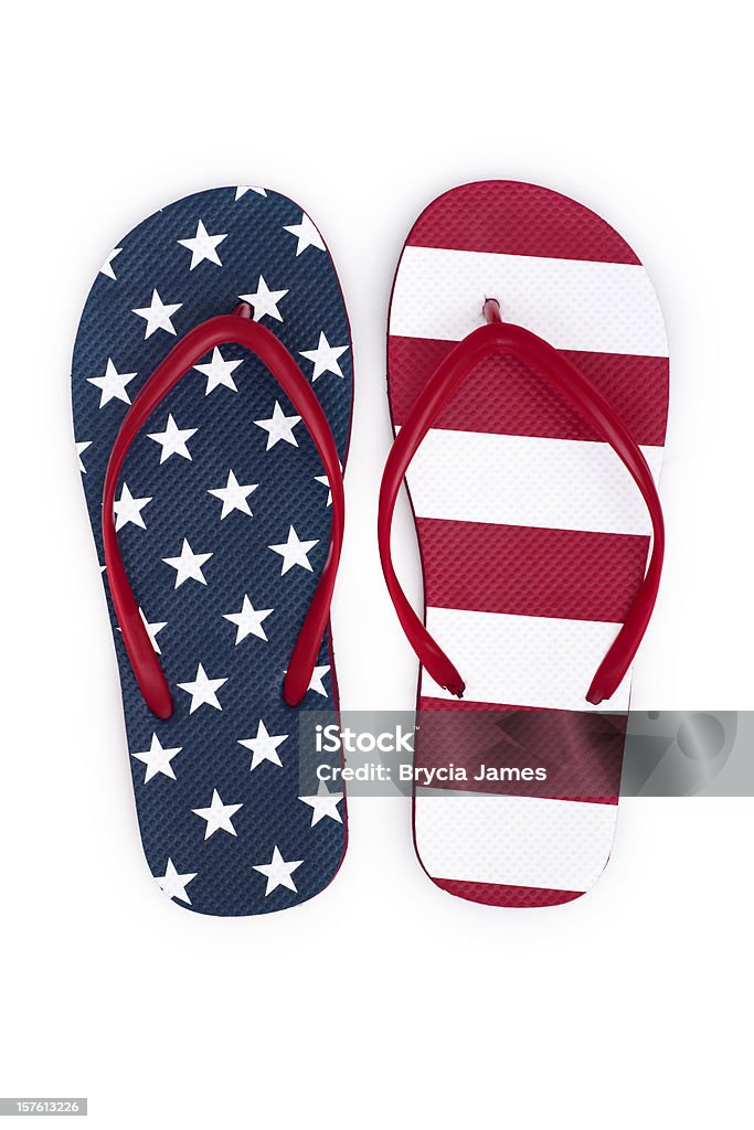 Patriottica Flip-flop - Foto stock royalty-free di Sfondo bianco