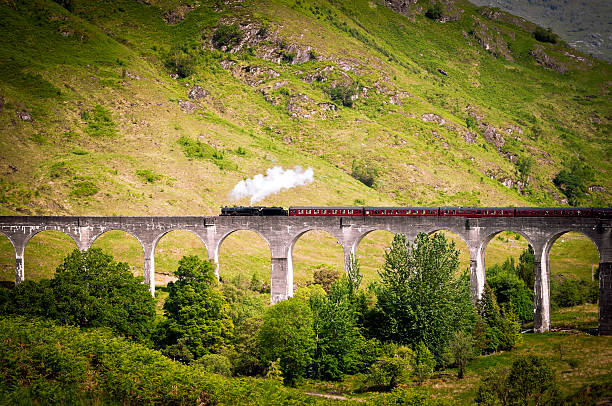 istock Antique Steam Train running on a Viaduct 157613377