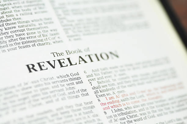 Book of revelation or the apocalypse. Book of revelation from the Bible or the apocalypse. Armageddon Bible stock pictures, royalty-free photos & images