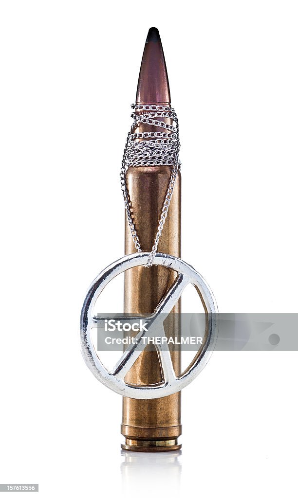 Calibre 30 munição com símbolo da paz - Foto de stock de Arma de Fogo royalty-free