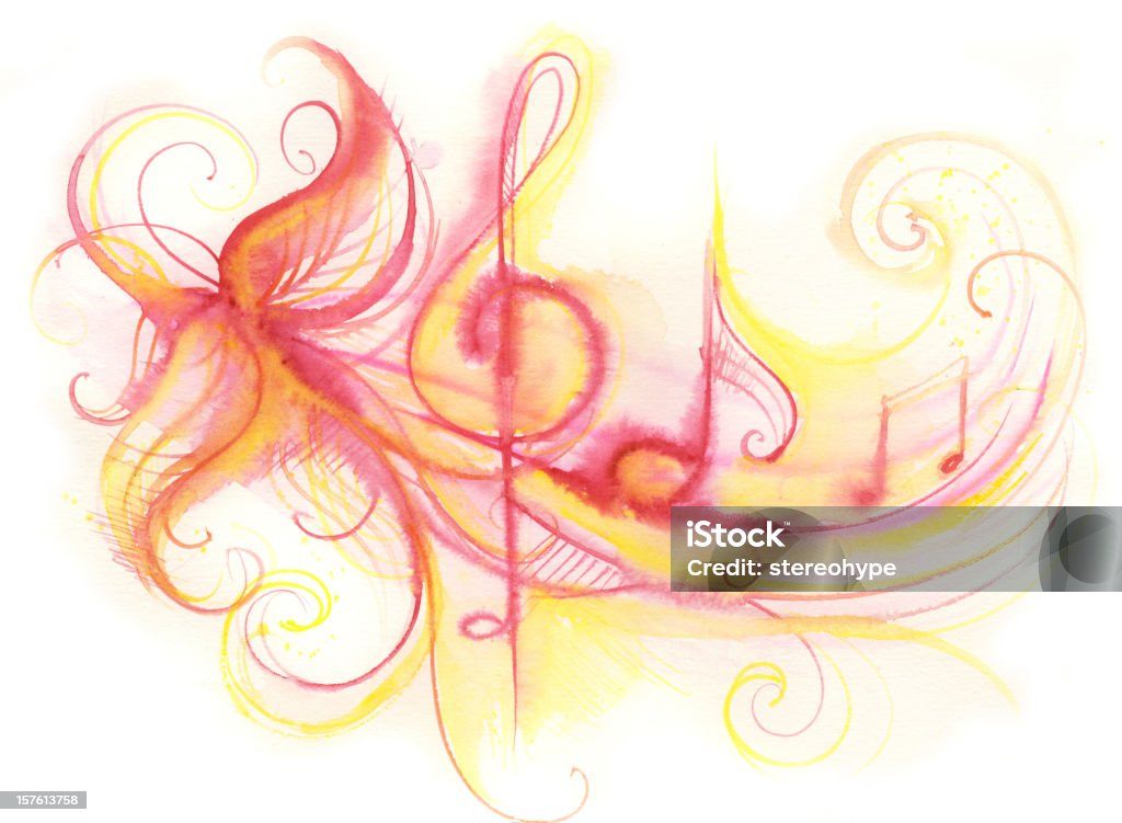 Fluir tune - Royalty-free Pintura em Aquarela Ilustração de stock