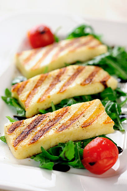 istock Grilled Halloumi cheese on rocket salad 157613784