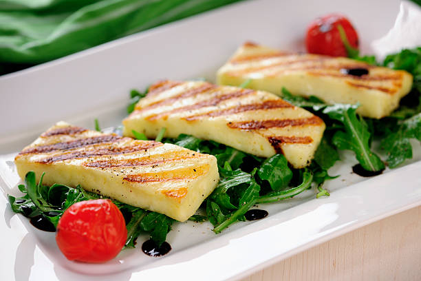 istock Grilled Halloumi cheese on rocket salad 157613786