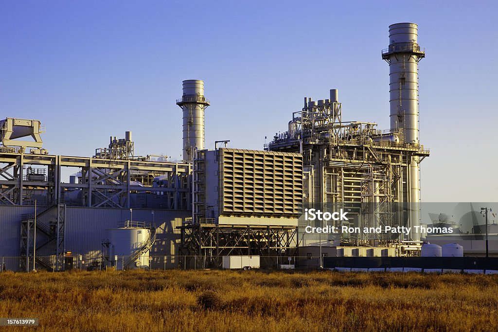 Naturalne elektrycznych elektrowni opalanych gazem - Zbiór zdjęć royalty-free (Elektrownia)