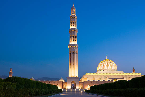 la grande moschea del sultano qabus oman - moschea sultan qaboos foto e immagini stock