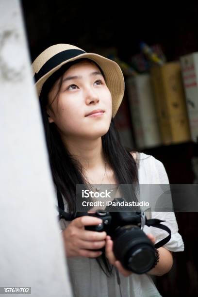 Travel With Her Camera Stock Photo - Download Image Now - 2000, 2000-2009, 2000s Style