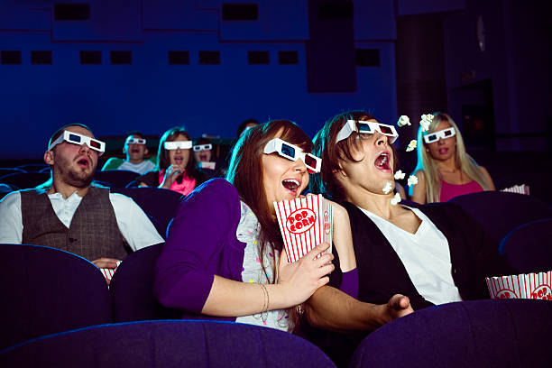 istock Young people in 3D move theater 157614741