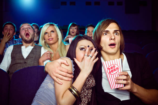 istock Young people in 3D move theater 157614818