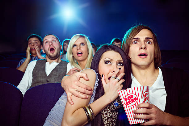 istock Young people in 3D move theater 157614826