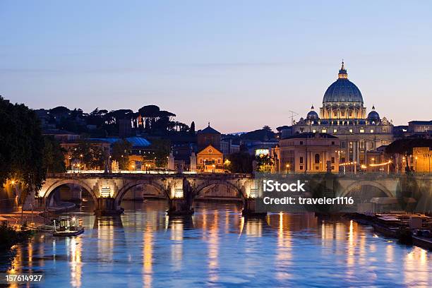 로마 저녁 강에 대한 스톡 사진 및 기타 이미지 - 강, 교량, 교회
