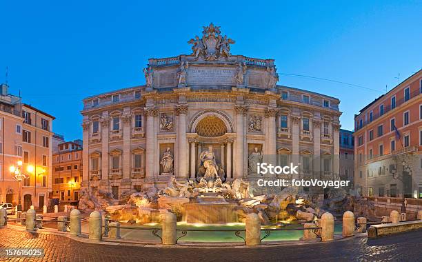 Foto de Roma Fontana Di Trevi Linda Piazza Marco Barroco Ornamentado Quirinale Itália e mais fotos de stock de Itália