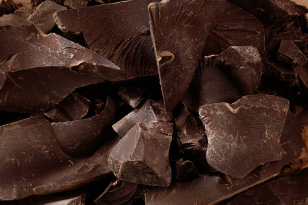 istock Background of dark chocolate pieces. 1576152372