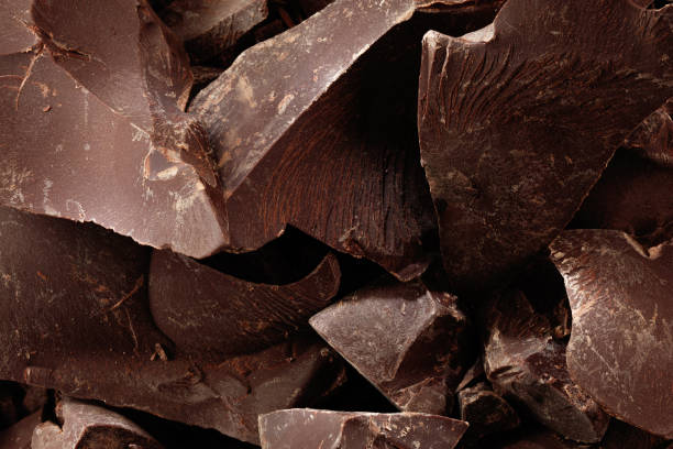 istock Background of dark chocolate pieces. 1576152908
