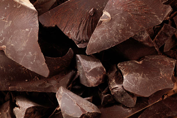 istock Background of dark chocolate pieces. 1576153964